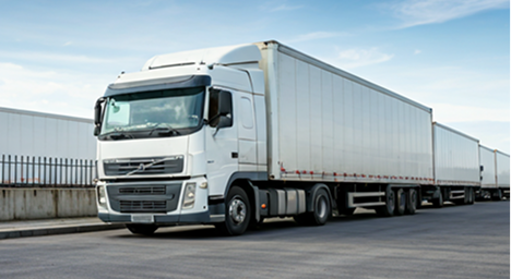 Fleet of transport trucks for logistics (1)